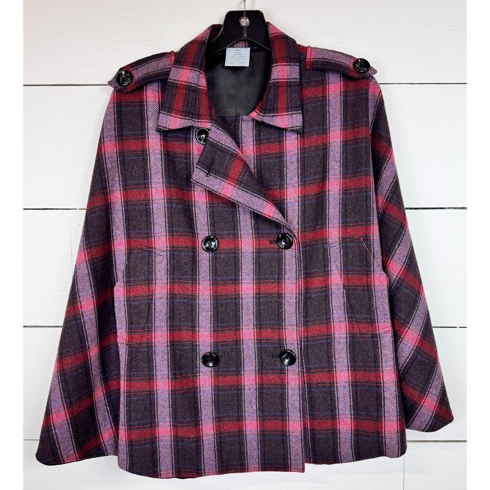 Kate Landry Plaid Cape Women's Size One Size